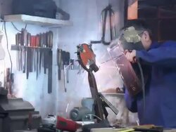 HD: Toolmaker Welding In A Workshop Stock Footage