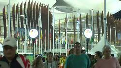 Fans Outside the Olympic Velodrome in Rio News Clip
