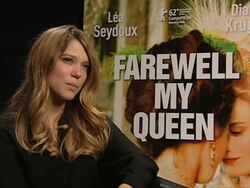 INTERVIEW: Lea Seydoux on the powerful women in the film in The Palace of Versailles at Les Adieux a la Reine (Farewell, My Queen) Interview: 62nd Berlin International Film Festival at at Berlinale Palace on February 10, 2012 in Berlin, Germany. Stock Footage