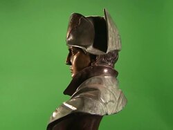 A bust of Napoleon Bonaparte spins against a green screen. Stock Footage