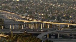 Highway interchange in South Los Angeles, California. Stock Footage