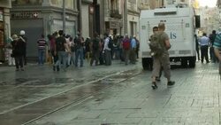 CLEAN : Police fire rubber bullets tear gas to en News Clip