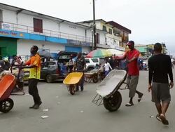 Monrovia Waterside Market Before Ebola Quarantine Stock Footage