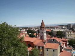 zadar, View of the city from the captain's tower Stock Footage