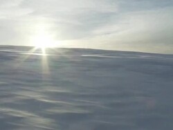 Snowy landscape from moving vehicle Stock Footage