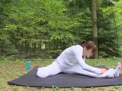 CRANE: Exercising In Nature Stock Footage