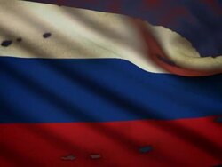 Flag of Russia, conflict Stock Footage