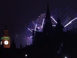 Fireworks in London for New Years Eve Celebrations News Clip