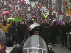 Seattle Ferguson Protest March Stock Footage