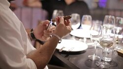 Lighting a cigar Stock Footage