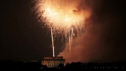 Fourth Of July Celebrated With Fireworks Over Washington, D.C. Stock Footage