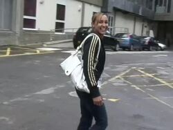 Jessica Ennis goes for foot scan at hospital Stock Footage