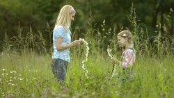 MS Mother and Daughter Bonding Together Stock Footage