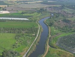 Aerial Jordan River in Upper Galilee, Israel Stock Footage