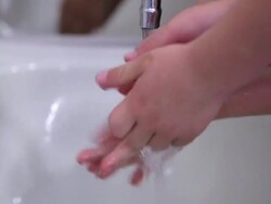 Two Boys Washing Hands Stock Footage
