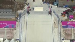 CLEAN : Competitors practice for snowboard cup in Pyeongchang News Clip