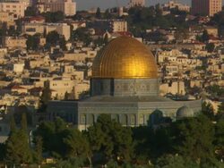 MS ZO Hazy view of city  / Jerualem, Israel Stock Footage