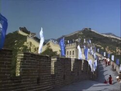 WA People walking along Great Wall of China, Badaling, China Stock Footage