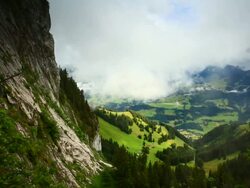 Mountain Alps under the fog Stock Footage