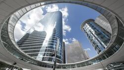 Houston, Texas, USA, skyscrapers, low angle Stock Footage