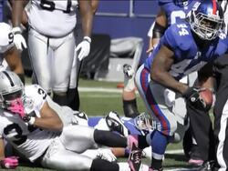 The Giants improved to 5-0 with a 44-7 rout of Oakland. Eli Manning had two touchdown passes in the win. Minnesota remained undefeated with a 38-10 win over the Rams. Late touchdown lifts Bengals over Ravens, 17-14. (Oct. 11) News Clip