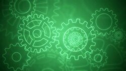 Abstract gears background loopable green drawing Stock Footage