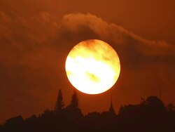 Sunset behind Prathad Doi Suthep Stock Footage