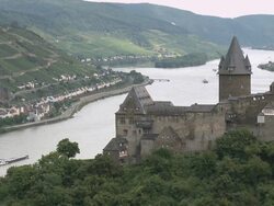 WS View of Stahleck Castle near Bacharach / Rhine-Valley,  Rhineland-Palatinate, Germany Stock Footage