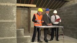 Construction / Building site Meeting with Architect : DOLLY Stock Footage