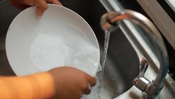 HD:Slow motion of Washing dishes Stock Footage