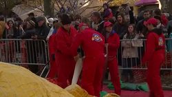 Thanksgiving Parade Balloon Inflation Night News Clip
