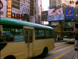 MS Traffic on busy city street, Hong Kong Stock Footage