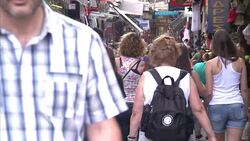 Shoppers In The Streets Of Athens News Clip