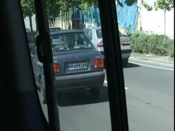 POV driving in heavy traffic looking out to overtaking cars, Esfahan, Iran (sound available) Stock Footage