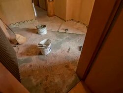 T/L Tiler tiling the floor Stock Footage