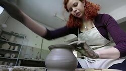 Woman Working Potters Stock Footage