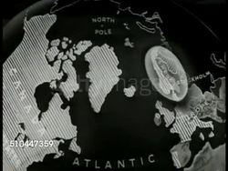 1949: MAP: Map of Northern Hemisphere, ZI Sweden. Instructional Video
