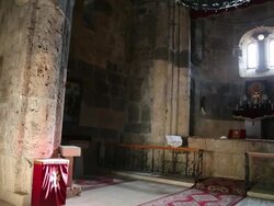 Haghartsin monastery, interior view of Saint Astvatsatsin church Stock Footage