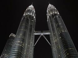 Kuala Lumper City Center at Night Stock Footage