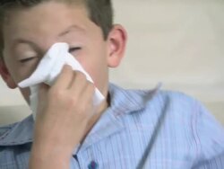 Boy with a cold Stock Footage