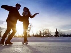 Teens have fun skating together Stock Footage
