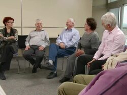 HD: Seniors Participating The Group Discussion Stock Footage