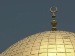 MS View of half crescent at Dome of the Rock / Jerusalem, Palestine, Israel Stock Footage