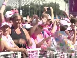 Seventh Annual Los Angeles Avon Walk for Breast Cancer Stock Footage