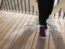 MS Shot of young man dancing on ice in urban area / Minneapolis, Minnesota, United States Stock Footage