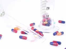 Pills in the flask Stock Footage