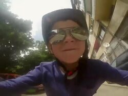 Young biker have fun Stock Footage