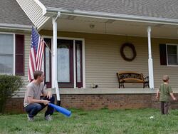Father and son hit baseball Stock Footage