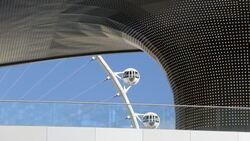 A Ferris Wheel in Las Vegas, Nevada, USA, probably the most unsustainable city in the world, it uses vast quantities of water in the middle of a desert and vast amounts of energy to power this most profligate of cities. Stock Footage