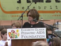 SPEECH: Elizabeth Glaser Pediatric AIDS Foundation at the Elizabeth Glaser Pediatric AIDS Foundation's 22nd Annual 'A Time For Heroes' Celebrity Carnival at Los Angeles CA. (Footage by WireImage Video/Getty Images Entertainment Video) Stock Footage